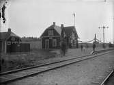 Grimeton station vid invigningen av Varberg - Ätrans Järnväg.