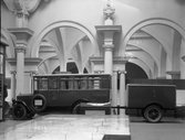 Världsutställningen 1929. Postdiligens med släp