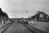 Järnvägsstationen i Edebäck anlagd av Nordmark - Klarälvens Järnväg.