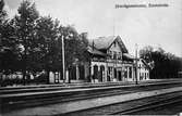 Vykort föreställande Emmaboda järnvägsstation. Bilden troligen tagen tidigt 1900-tal