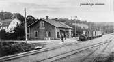 Jämshög station. Hållplats anlagd 1886. Station utmed den så kallade Holjebanan, från Holje till Sandbäck.