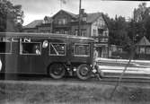 Michelinvagnen på besök. På 1930-talet provades ett tåg i Sverige och Danmark med gummihjul från just Michelin.