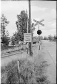 Järnvägskorsning vid Sanatorievägen hållplats.