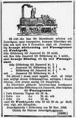 Tidningsklipp från 1856-11-29 med tidtabell för Västra Stambanan mellan Göteborg och Jonsered.