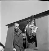 Erik Upmark i ett lok.