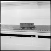 Modell av godsvagn med littera Gsh.