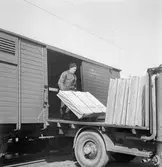 Lossning/lastning av gods vid Stockholms norra station