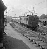 Statens Järnvägar, SJ Q12 Mjölktransportvagnar vid Mjölkcentralen, MC i Örby. 
Ellok SJ Dk 543.