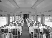 Statens Järnvägar, SJ R03. Restaurangvagn med inredningen.