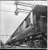Mätvagn SJ Bo7 2812. Halladevagnen. Fransmannen Emile Hallade, fader till Hallademetoden för mätning, utformning och fastställning av kurvor för järnvägsspår. Vagnen ursprungligen byggd som personvagn tidigt 1900-tal. och ombyggd till mätvagn 1930.