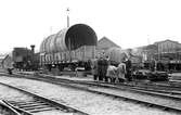 Transport av cementugn Kalmar - Degerhamn. Fotograferat av Stationsskrivare Nelson, Kalmar Central