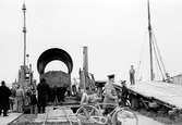 Transport av cementugn Kalmar - Degerhamn. Fotograferat av Stationsskrivare Nelson, Kalmar Central