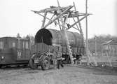 Transport av cementugn Kalmar - Degerhamn. Fotograferat av Stationsskrivare Nelson, Kalmar Central