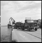 Vagnbjörn. Specialtransport till Ortviken pappersbruk. Fundament för slipmaskin