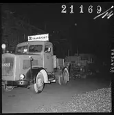 Specialtransport med vagnbjörn. Fundament för slipmaskin till Ortviken pappersbruk