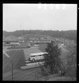 Karlshamns stationshus och godsmagasin. 
Nybyggt 1957.