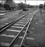 Järnvägsspår med växel.