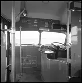 Statens Järnvägar, SJ C70/3  2737. Capitolbuss.  Bussen levererades av Scania-Vabis 1957. Skyltad SJ busslinje 4 Spånga station-Flysta-Mariehäll-Sundbyberg-Huvudsta-Norra Bantorget.
Förarhytt med utrustning.