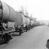Göteborg. Oljevagnar på Sannegården bangård.
