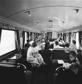 Statens Järnvägar, SJ Tåghem.
Skolundervisning i sällskapsvagnen.
(Blackebergs Lärov. tåghem)