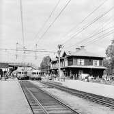 Gällivare station , tåg och resande.