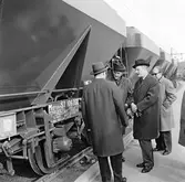 Statens Järnvägar, SJ Mar 106752. Visning av provmodeller,Mar-och Q12-vagnar. Generaldirektör Erik Upmark.