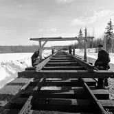 Järnvägsbygge, Morjärv - Kalix, spårarbete.