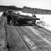 Järnvägsbygge, Morjärv - Kalix, spårarbete.