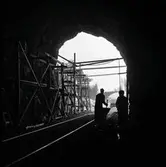 Järnvägsbygge, Morjärv - Kalix, spårarbete.