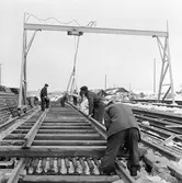 Järnvägsbygge, Morjärv - Kalix, spårbyggnadsplats.