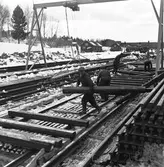 Järnvägsbygge, Morjärv - Kalix, spårbyggnadsplats.