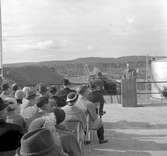 Invigning av bansträckan Kiruna C - Tuolluvaara. Cistern och malm i bakgrunden