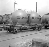 Statens Järnvägar, SJ 100854 Q14u. Cementvagn. Vagntypen kallades 