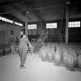 Statens Järnvägar, SJ Oe 84989. Godsvagnar lastas vid fosfatfabrik i Norrköping