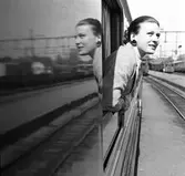 Resande i kupéfönster