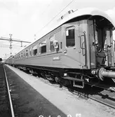 Statens Järnvägar, SJ Rb02 provtur Cst - U - Cst, Stockholm Centralstation - Uppsala - Stockholm Centralstation.
Exteriör, skylt Byffé