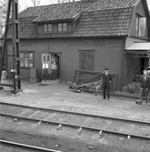 Elektrifiering av sträckan Borås-Alvesta. Första eltåget.