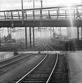 Stockholm Central, södra utfarten mot Norra Järnvägsbron över Riddarfjärden mot Riddarholmen.