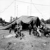 Cirkus Scott. Uppbyggnad av cirkustält