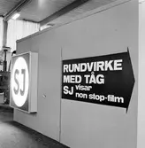 Skogsmässan. Statens Järnvägar visar non-stop film i utställningsmotor