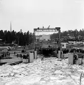 Färjeläget i Nådendal. Tågfärja Värtan - Nådendal