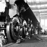 Motala Verkstad. Hjulbyte  på Dm-lok