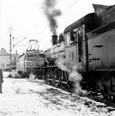 Statens Järnvägar, SJ Rc2 1033. SJ E 1042. Jönköpings station. Invigning av Jönköpings godsterminal