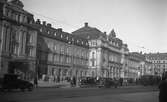 Stockholms centralstation. Vasagatan. Statens Järnvägar SJ Resebyrå till vänster om huvudentrén.