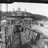 Färjeläget i Sassnitz. Tullhus (Zollamt) till vänster i bild.