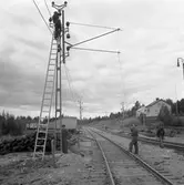 Utliggarmontage på Kusfors bangård.