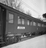 Invigning av el-driften Långsele-Boden. Första el-tåget Stockholm-Boden. Vagnsnummer SJ A0 1001.