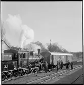 Ånglok SJ L18P 3148 med postvagn vid Kalmar Västra station.