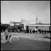 Ånglok SJ L18P 3148 med postvagn vid Kalmar Västra station.