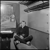 Alf Larsson som Nils Holgersson för Statens Järnvägar, SJ.